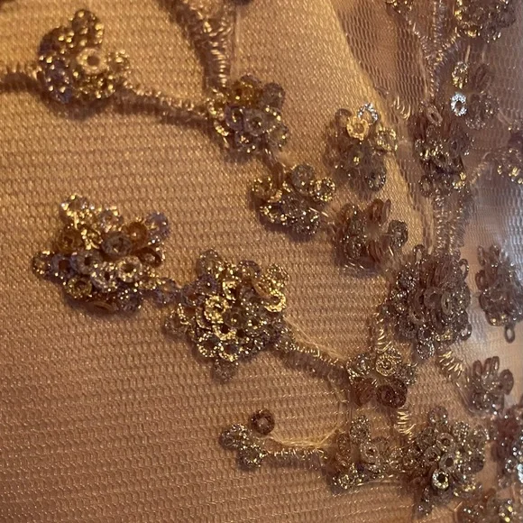 *PROM* Lulu's Blush Pink Embellished Satin Maxi Dress with Front Slit - Picture 7 of 9